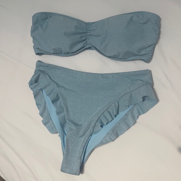 l*space Other - L Space High Waist Sparkle Strapless Bikini